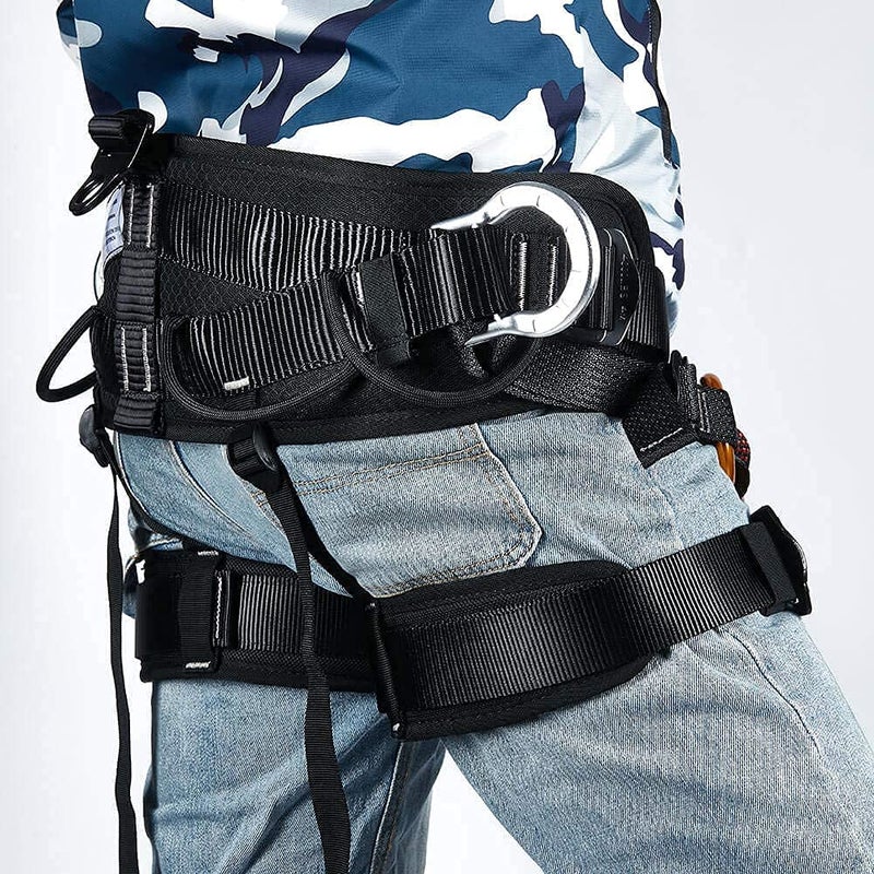 CroSight Climbing Seat Belt, Caving, Rock Climbing and Rappelling Equipment, Body Guard Protect, Rappelling Rescuing Equip, Black - Image 5